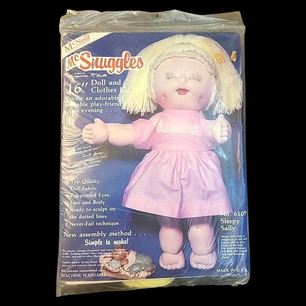 Vintage 1984 McNeill McSnuggles Sleepy Sally 16in Doll Kit NOS Sealed‎